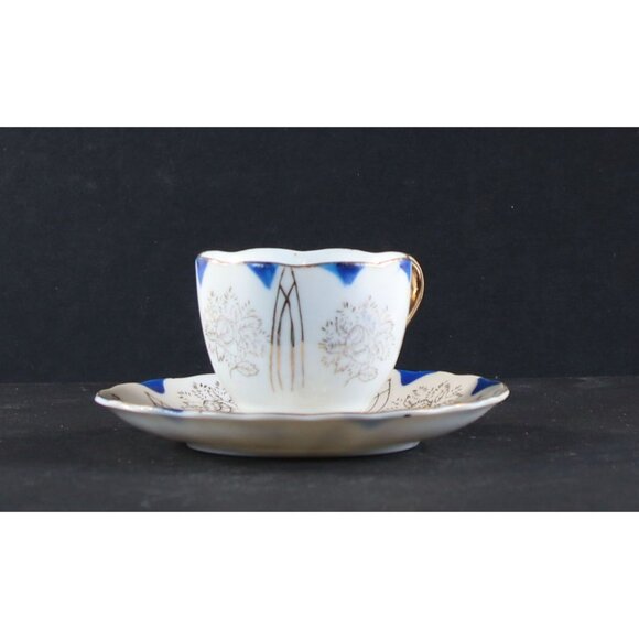 BACO Teacup and Saucer Demitasse 1950s Japan Hand Painted GC - Picture 7 of 12